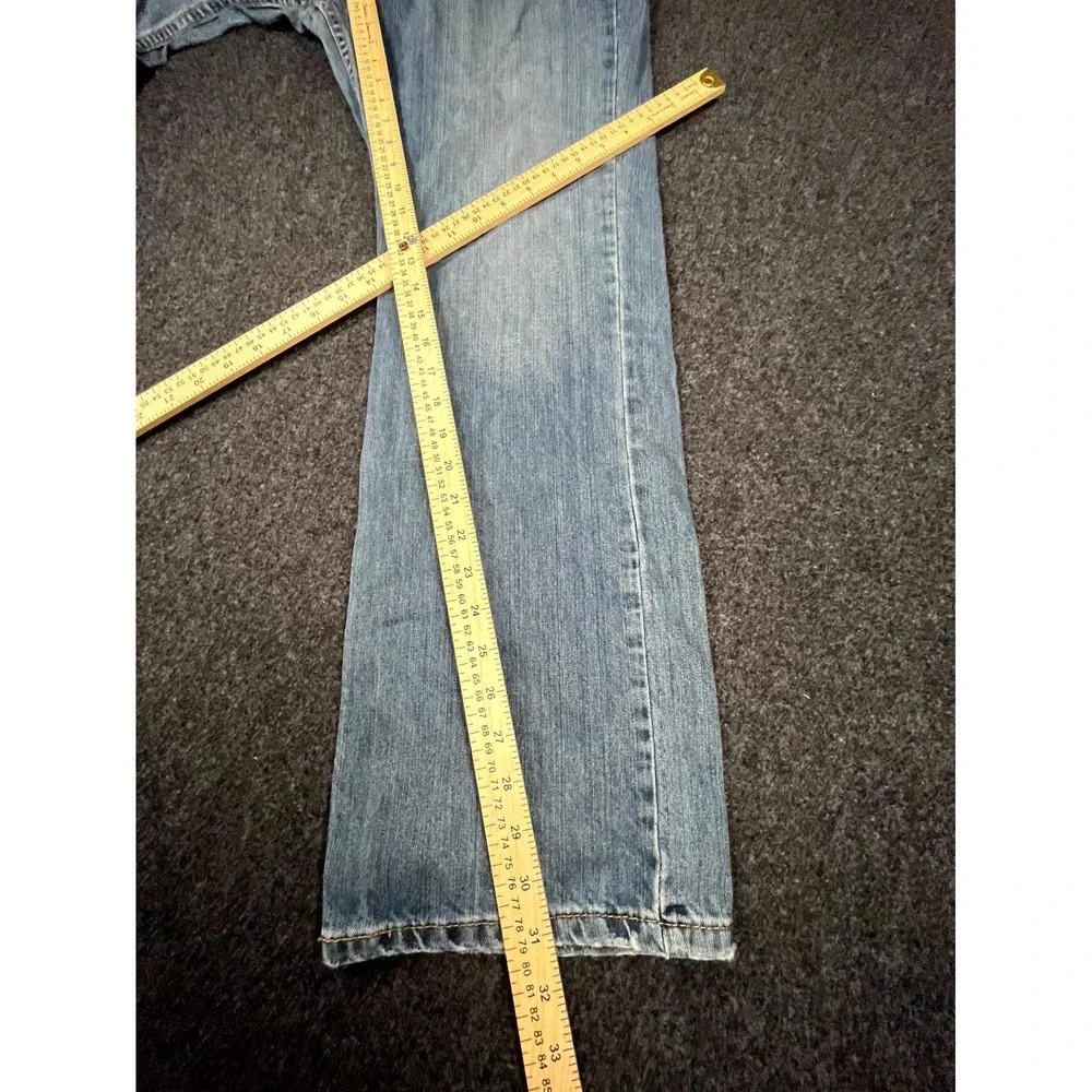 Y2K‎ Levis 569 Loose Straight Jeans Mens 34x32 Blue Light Wash Distressed Pocket